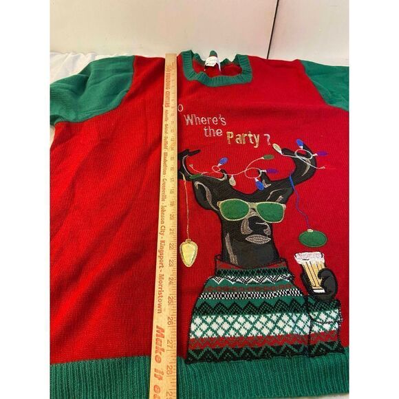 Jolly Sweater Bro “Where’s the Party? Beer. Christmas Moose and  ornaments light - Picture 5 of 6